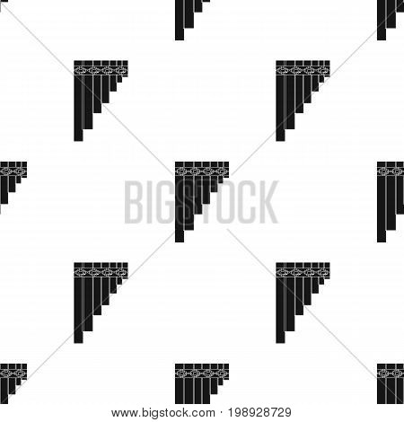 Mexican pan flute icon in black style isolated on white background. Mexico country symbol vector illustration.