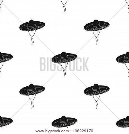 Mexican sombrero icon in black style isolated on white background. Mexico country symbol vector illustration.