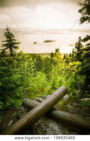 A Beautiful Panorama Of Lake And Forest From Koli National Park Peaks