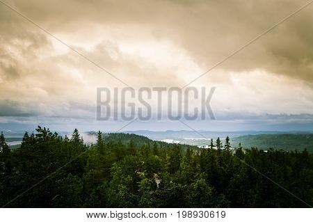 A Beautiful Panorama Of Lake And Forest From Koli National Park Peaks