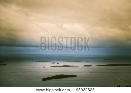 A Beautiful Panorama Of Lake And Forest From Koli National Park Peaks