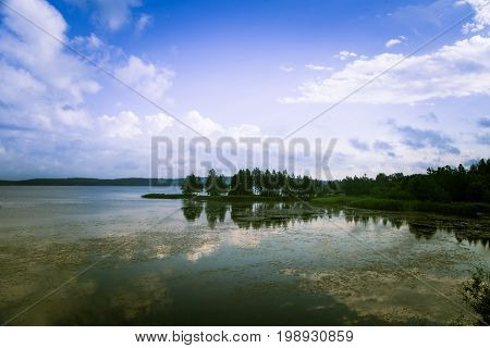 A Beautiful Lake Landscape In Finland