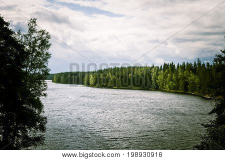 A Beautiful Lake Landscape In Finland