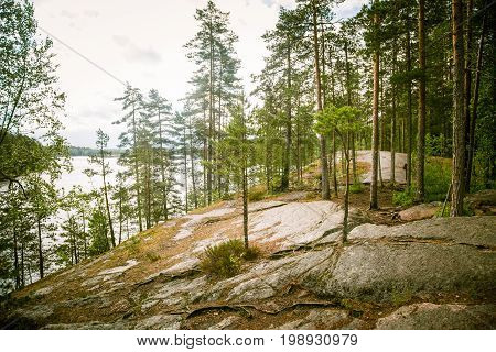 A Beautiful Lake Landscape In Finland