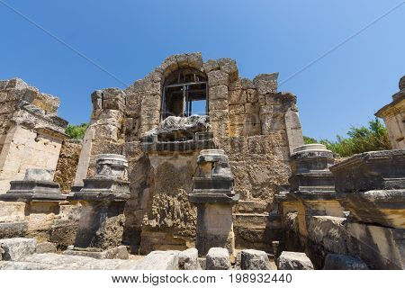 Ancient ruins of Perge. The Nymphaeum. Turkey