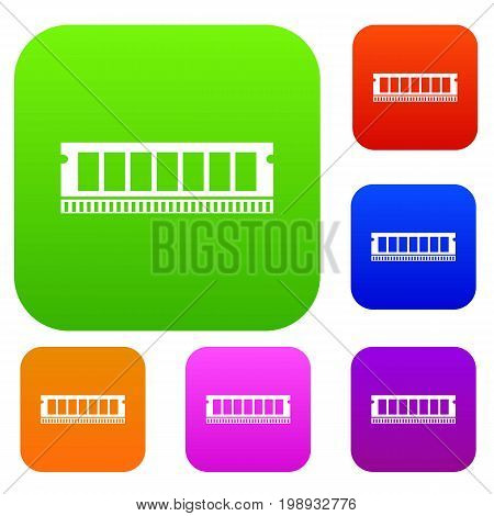 DVD RAM module for the personal computer set icon in different colors isolated vector illustration. Premium collection