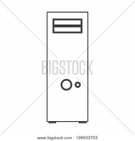 Computer Case Or System Unit Black Color Icon .