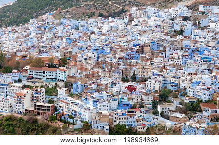 Medina of Chefchaouen Morocco. Chefchaouen or Chaouen is a city in northwest Morocco. It is the Chief town of the province of the same name and is noted for its buildings in shades of blue.