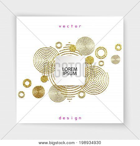 Abstract Gold Glitter Geometric Vector Background.
