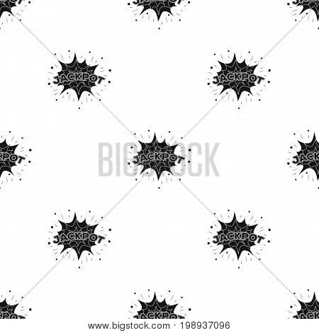 Jackpot, winnings at the casino. The greatest win in the game club.Kasino single icon in black style vector symbol stock web illustration.
