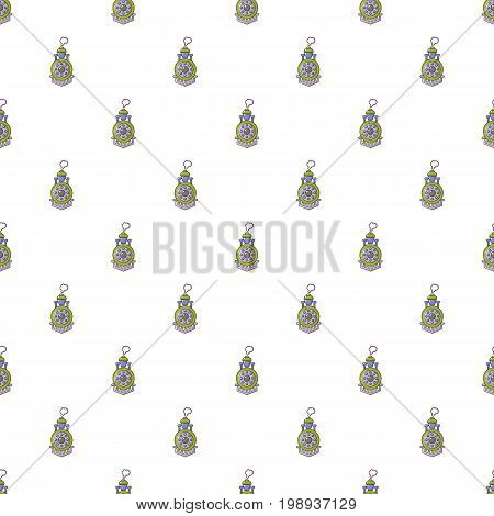 Locomotive pattern in cartoon style. Seamless pattern vector illustration