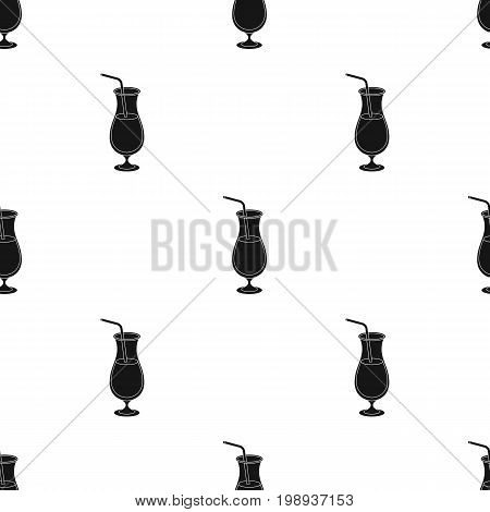 A cocktail in a glass with a straw. Drink for playing in the casino.Kasino single icon in black style vector symbol stock web illustration.