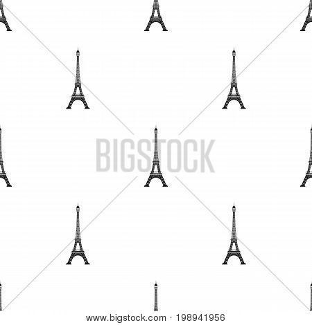 Eiffel tower icon in black design isolated on white background. Countries symbol stock vector illustration.
