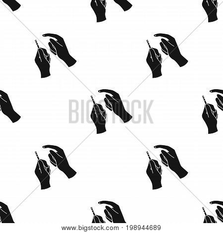Test for quick measurement of blood sugar on a strip of paper.Diabetes single icon in black style vector symbol stock web illustration.