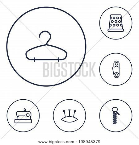 Set Of 6 Stitch Outline Icons Set