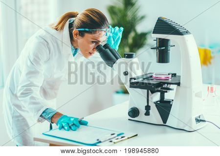 Scientist Researching In Laboratory, Toned Image, Selective Focus