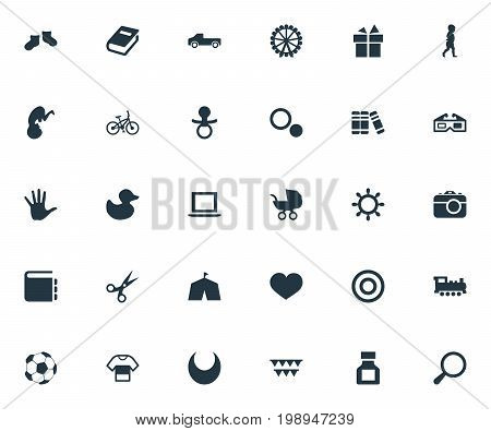 Elements Healthcare, Bookshop, Palm And Other Synonyms Soccer, Glasses And Pickup.  Vector Illustration Set Of Simple Kid Icons.