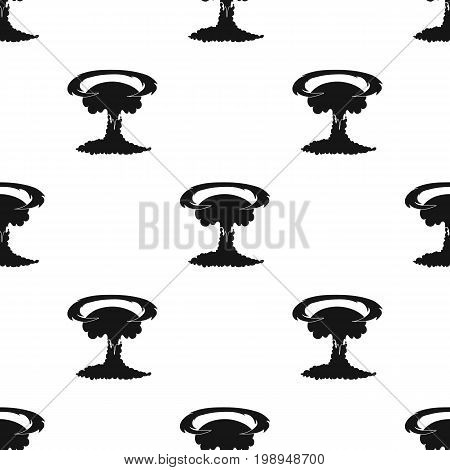 Nuclear explosion icon in black design isolated on white background. Explosions symbol stock vector illustration.