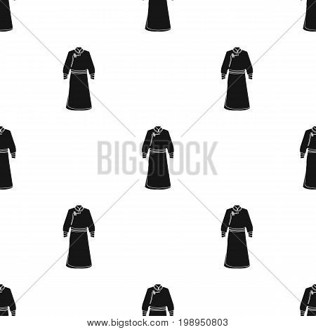 Blue Bathrobe of Mongolians.Fragment nominalnog clothes of Mongolia.Mongolia single icon in black style vector symbol stock web illustration.