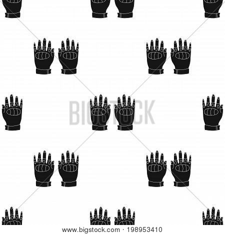 Fingerless gloves icon in black design isolated on white background. Paintball symbol stock vector illustration.