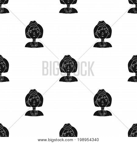 Stewardess icon in black style isolated on white background. People of different profession symbol vector illustration.