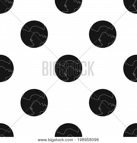 Pluto icon in black design isolated on white background. Planets symbol stock vector illustration.
