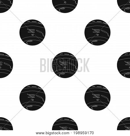 Neptune icon in black design isolated on white background. Planets symbol stock vector illustration.