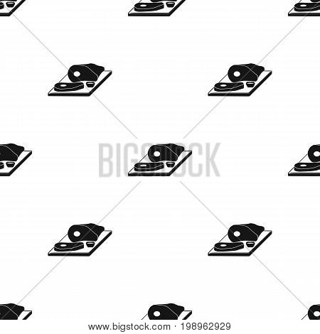 Sliced meat on the cutting board icon in black design isolated on white background. Pub symbol stock vector illustration.