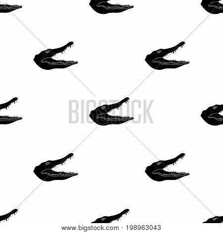 Crocodile icon in black design isolated on white background. Realistic animals symbol stock vector illustration.