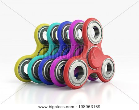 Hand Spiners 3D Render On Grey Background