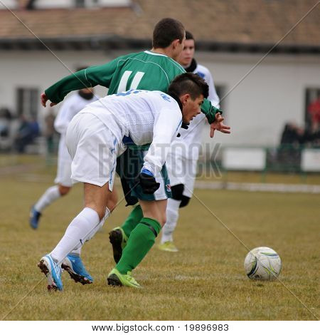 KAPOSVAR, Ungheria - 5 marzo: Attila Kovacs (in verde) in azione presso la Championsh nazionale ungherese