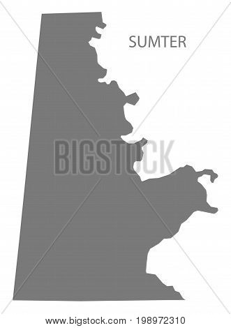 Sumter County Map Of Alabama Usa Grey Illustration Silhouette