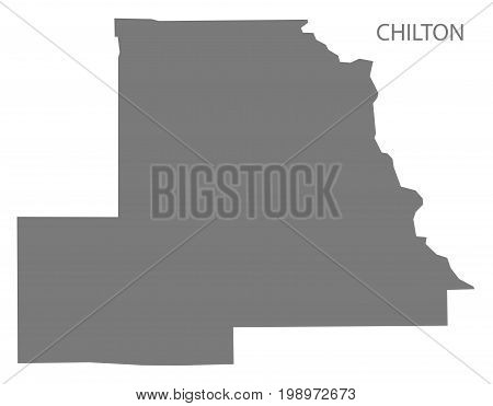 Chilton County Map Of Alabama Usa Grey Illustration Silhouette