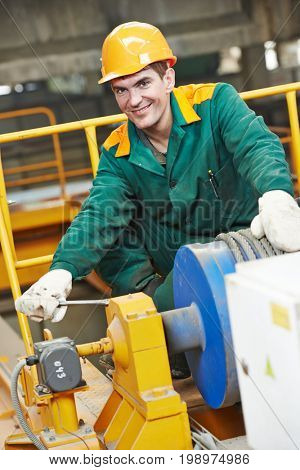 industry worker technician repairman with spanner
