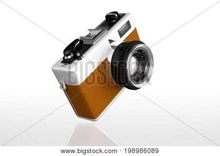 3d rendering of a retro vintage camera isolated on white background with clipping paths for easy to split out.