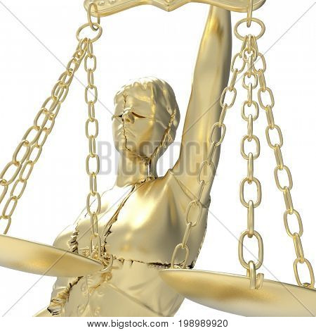 Broken lady of justice 3d rendering