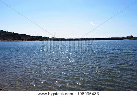 Navacerrada reservoir in summer. Madrid's community. Spain. Europe