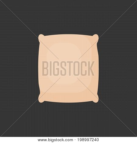 Rice in sackcloth bag vector flat icon Flat design of cooking ingredient food object on the dark background vector illustration with shadows
