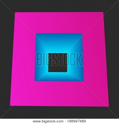 Cube icon for your business promotional artwork. Abstract square graphic design for flyers, banners, presentations. Vector illustration.