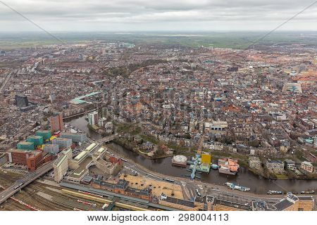 Aerial View Skyline City Of Goningen, The Netherlands