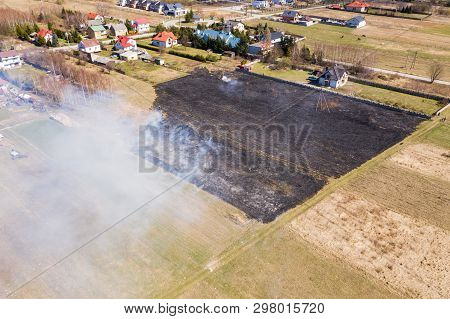 Forest And Steppe Fires Dry Completely Destroy The Fields And Steppes During A Severe Drought. Disas