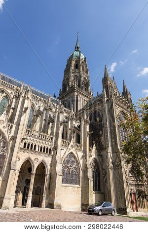 Bayeux, France - September 01, 2018: Cathedral Of Our Lady Of Bayeux Or Cathedrale Notre-dame De Bay