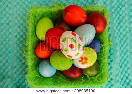 Easter Egg Hunt, Easter Decoration, Painted Eggs.