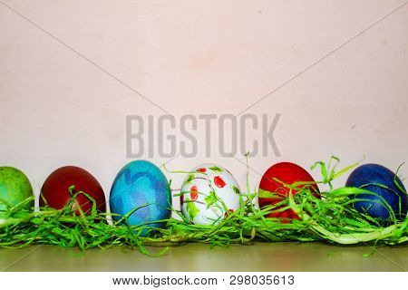 Easter Egg Hunt, Easter Decoration, Painted Eggs.