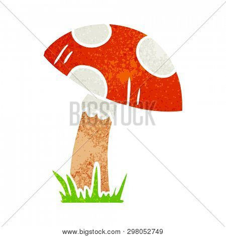 hand drawn retro cartoon doodle of a toad stool