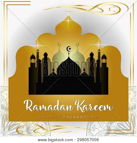 Ramadan Kareem Beautiful Greeting Card With Arabic Calligraphy, Template For Menu, Invitation, Poste