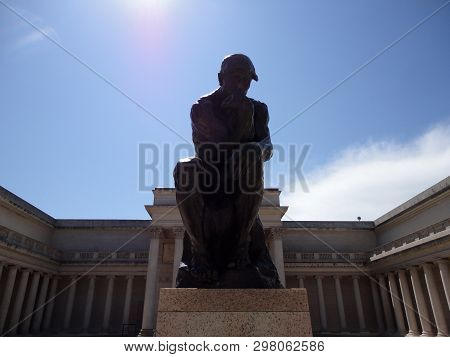 San Francisco - April 8, 2011: Close-up Of Rodin Thinker At Legion Of Honor In San Francisco.