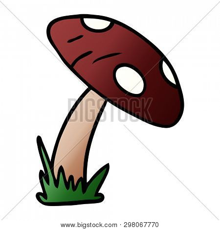hand drawn gradient cartoon doodle of a toad stool
