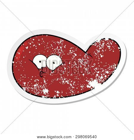 distressed sticker of a cartoon gall bladder