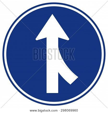 Merges Right Traffic Road Sign,vector Illustration, Isolate On White Background, Symbols, Icon. Eps1